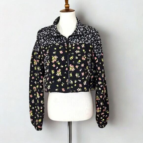 Aeropostle Cropped Floral Windbreaker Jacket - Picture 2 of 9
